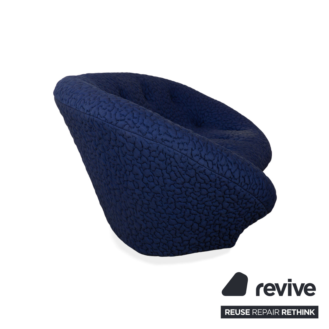 Ligne Roset PLOUM Fabric Three-Seater Blue Purple Sofa Couch 3-Seater High Back MOBY/FR SAFIR