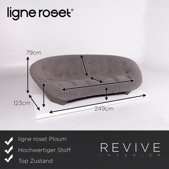 ligne roset Ploum Stoff Sofa Grau Dreisitzer Erwan & Ronan Bouroullec Couch #11052