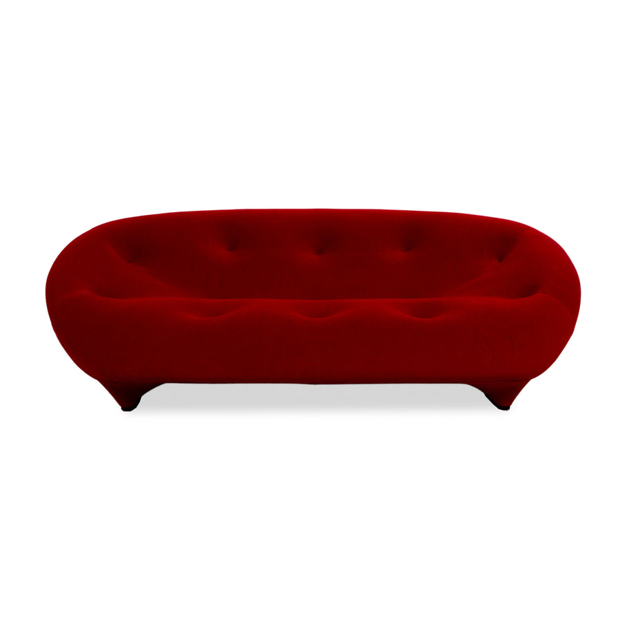 Ligne Roset Ploum Fabric Two-Seater Red Sofa Couch