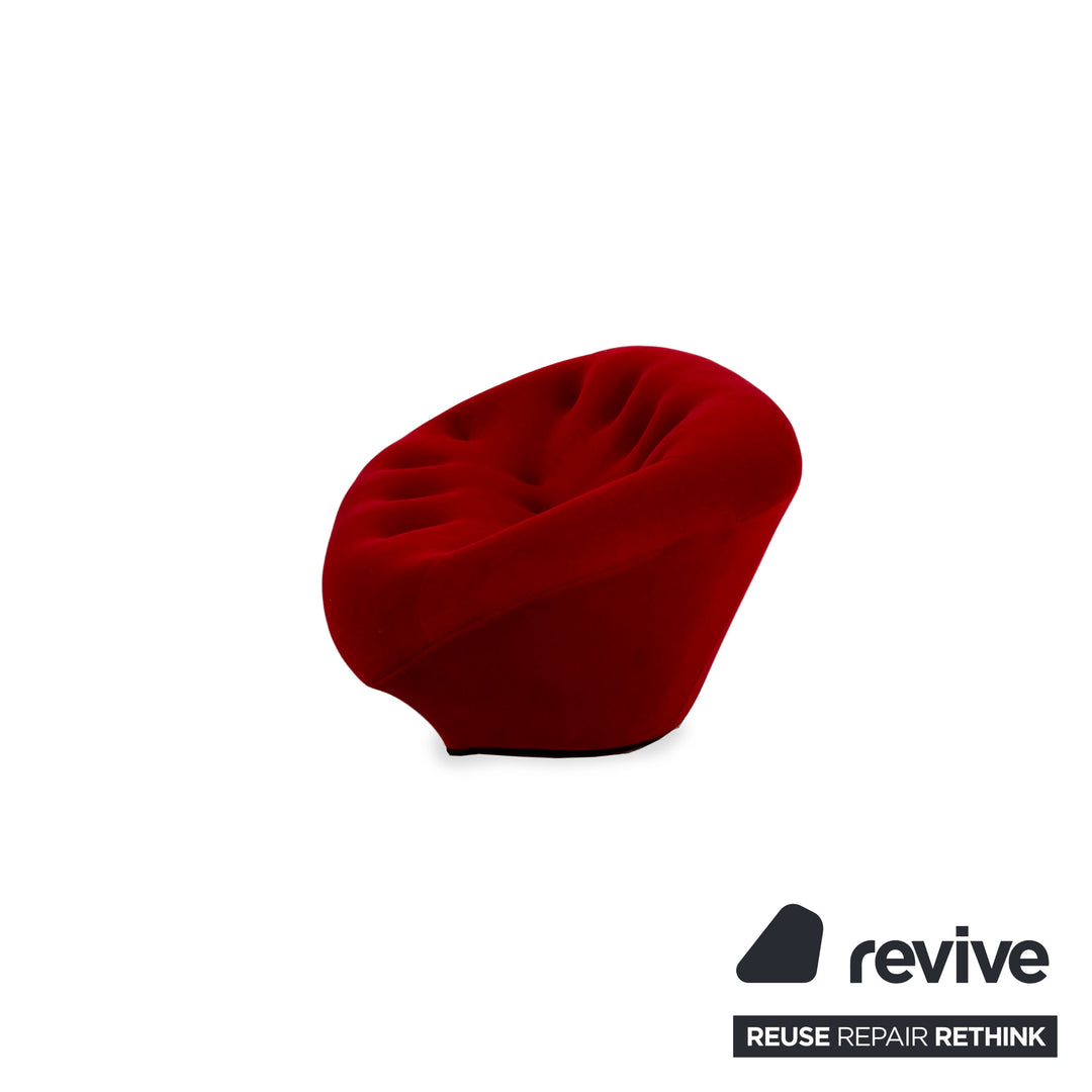 Ligne Roset Ploum Fabric Two-Seater Red Sofa Couch