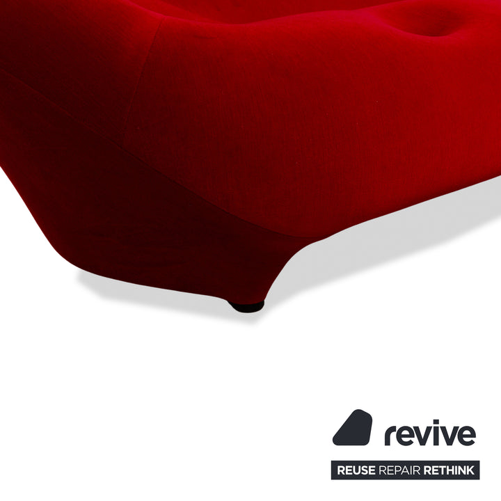 Ligne Roset Ploum Fabric Two-Seater Red Sofa Couch