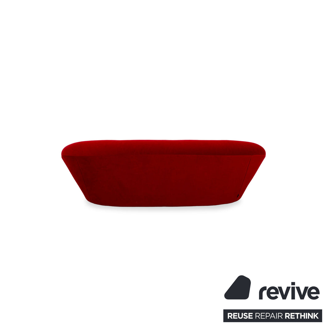 Ligne Roset Ploum Fabric Two-Seater Red Sofa Couch