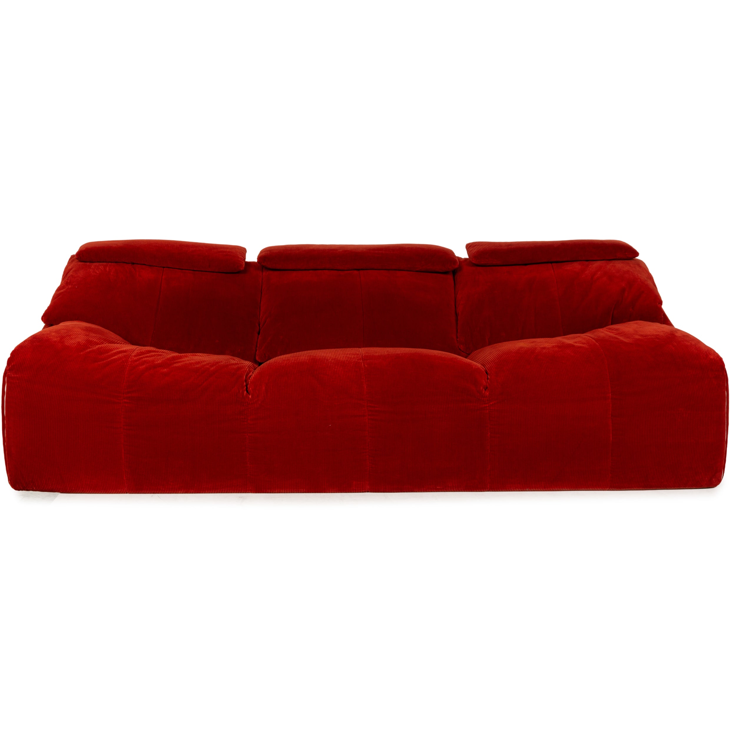 Ligne Roset Plumy Stoff Dreisitzer Rot manuelle Funktion Sofa Couch