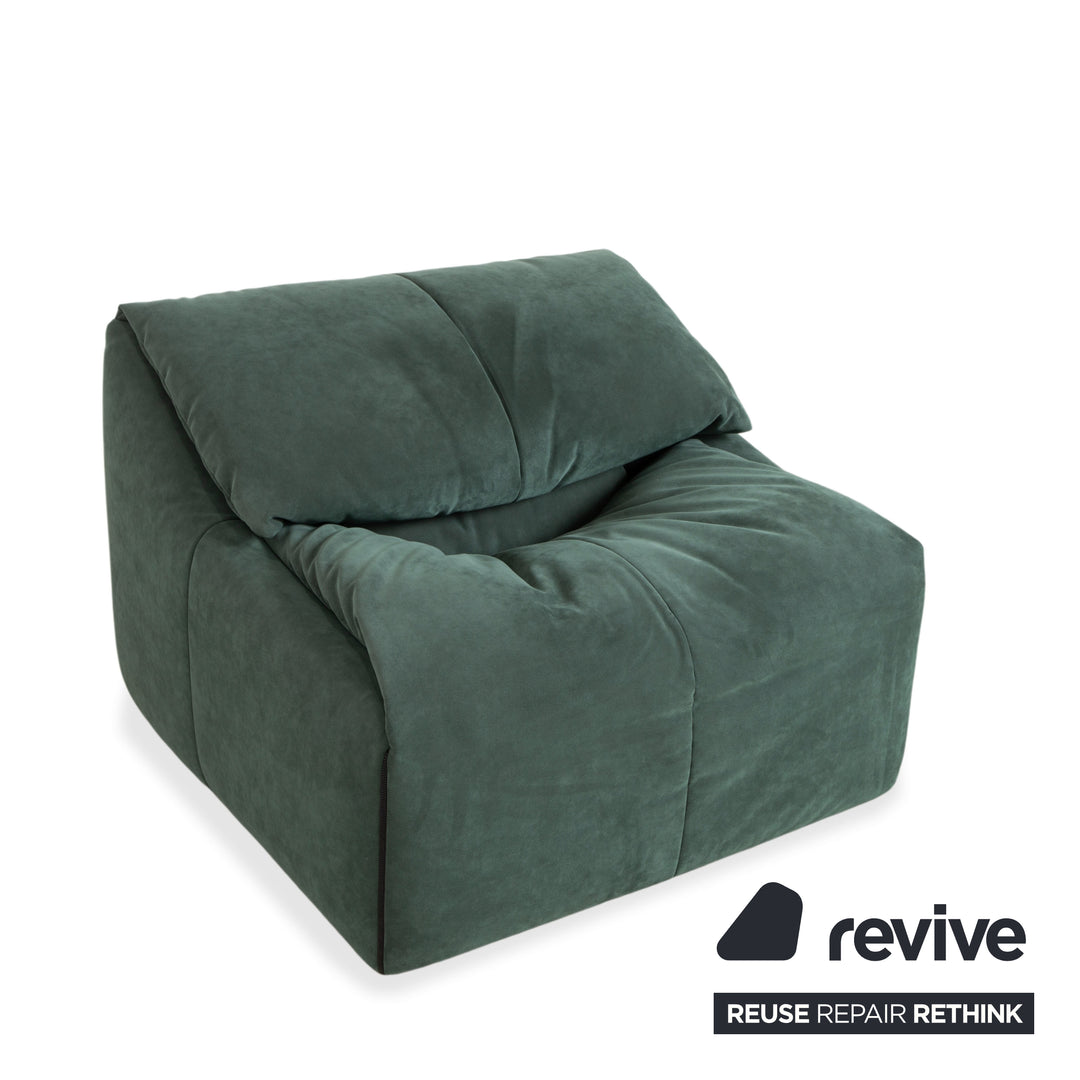 Ligne Roset Plumy fabric armchair, green sage, manual function