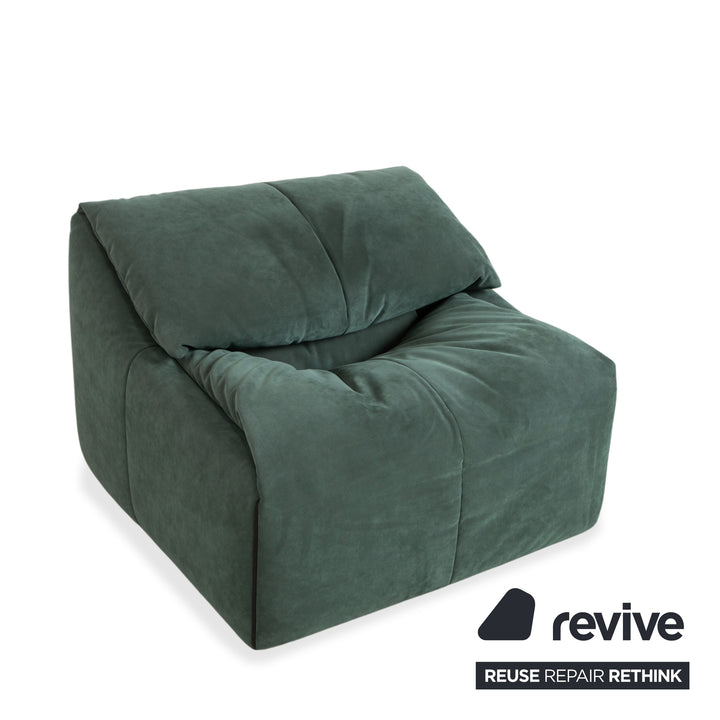 Ligne Roset Plumy fabric armchair, green sage, manual function