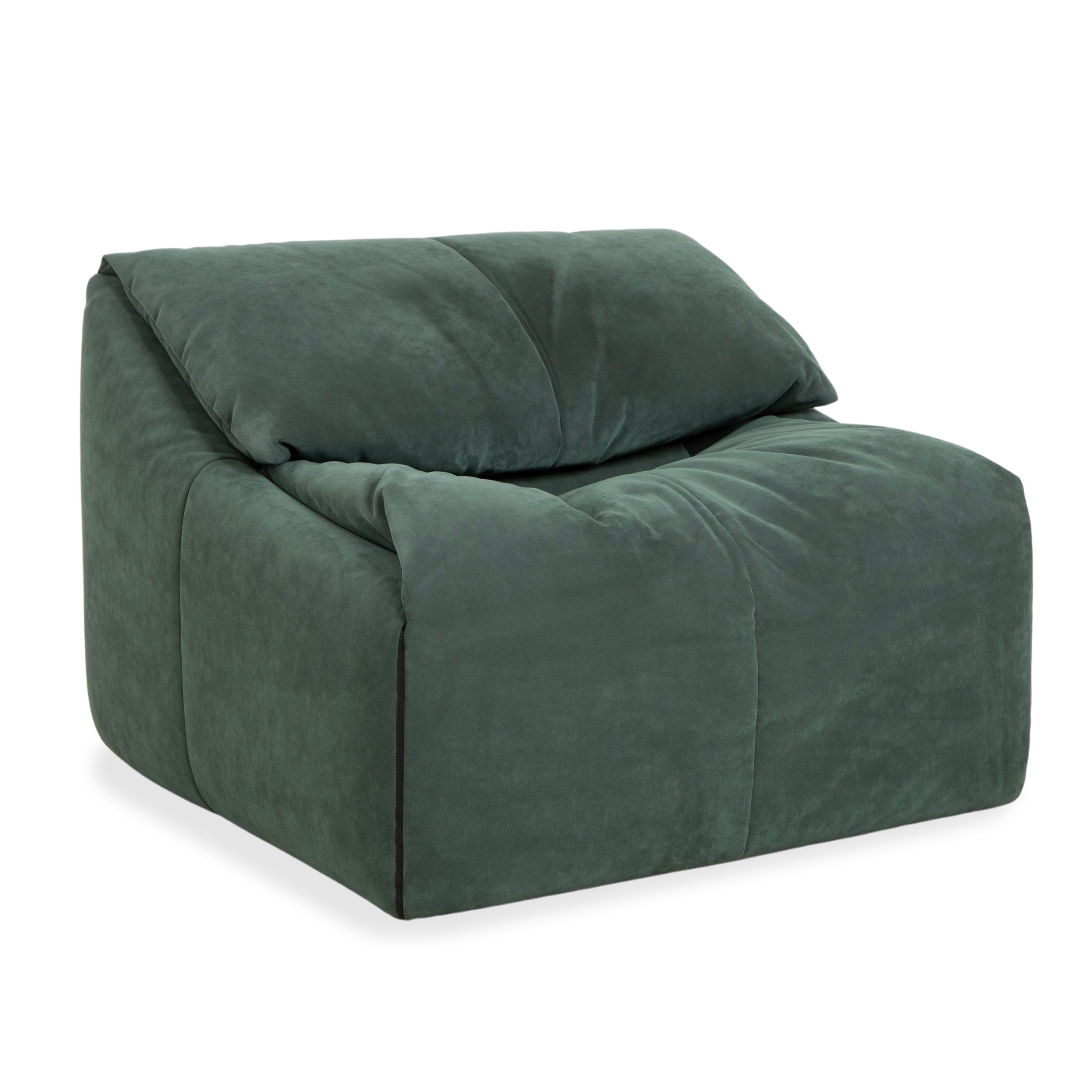 Fauteuil Plumy de Ligne Roset, en tissu vert sauge, à commande manuelle
