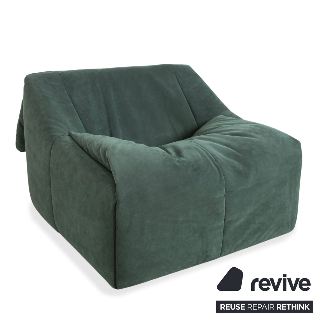 Ligne Roset Plumy fabric armchair, green sage, manual function