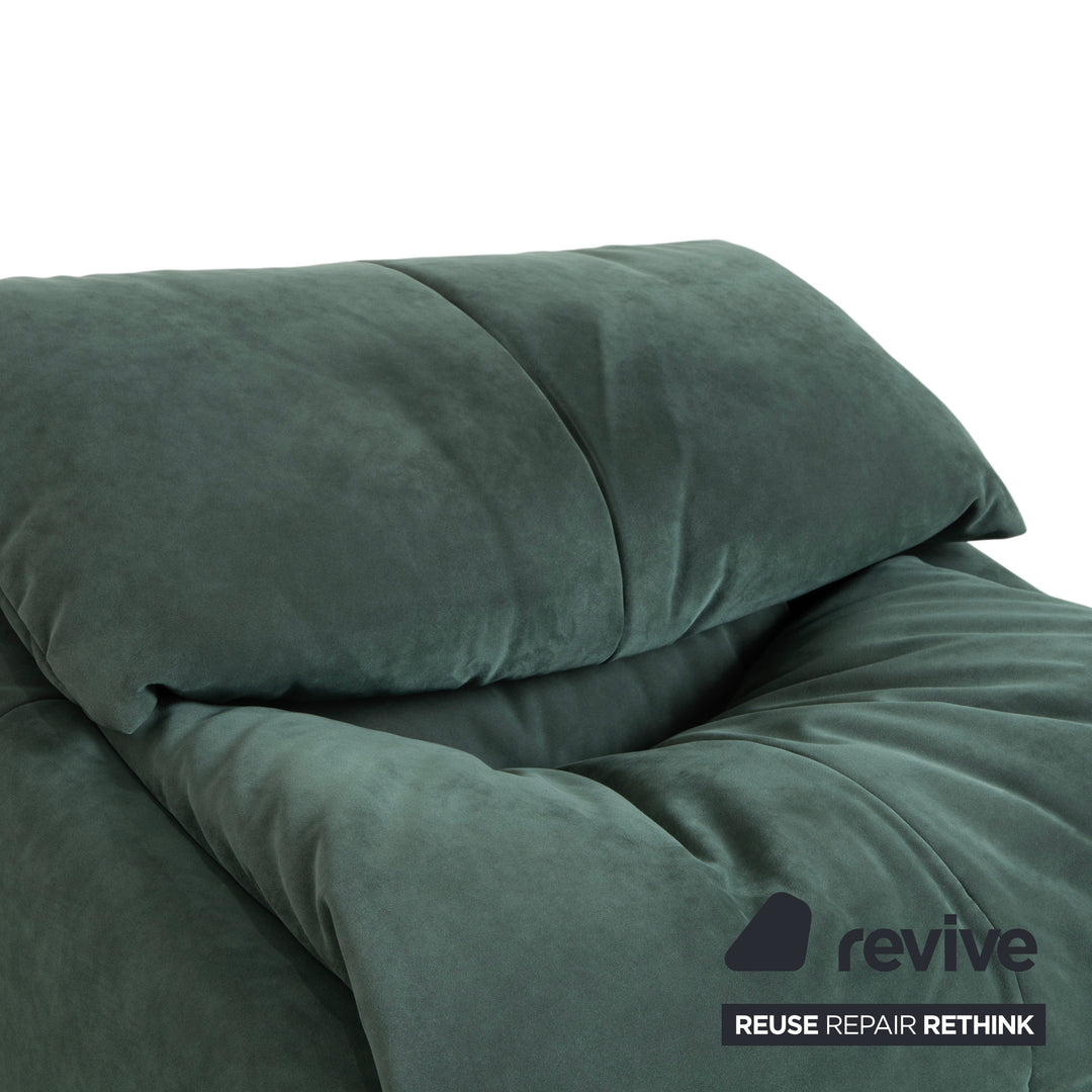 Ligne Roset Plumy fabric armchair, green sage, manual function