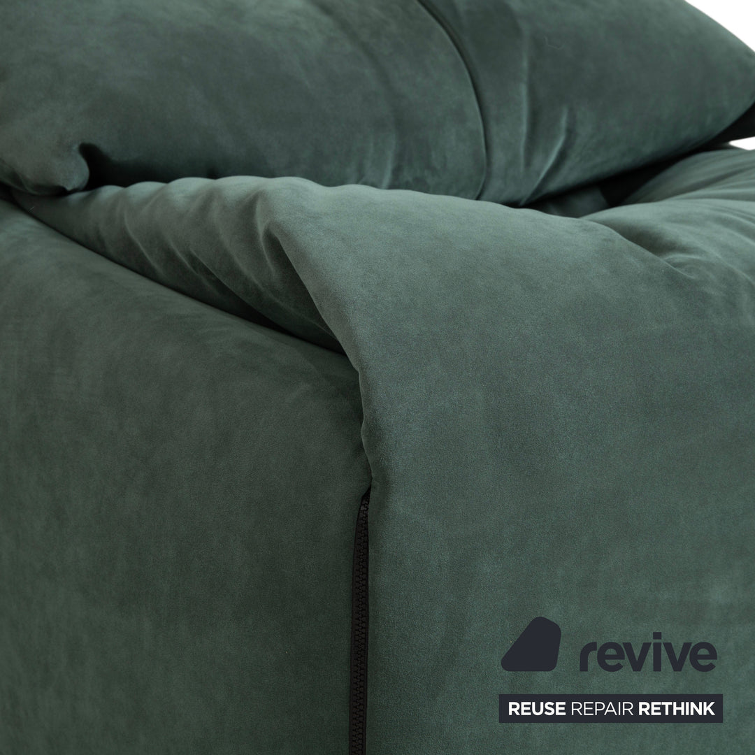 Ligne Roset Plumy fabric armchair, green sage, manual function