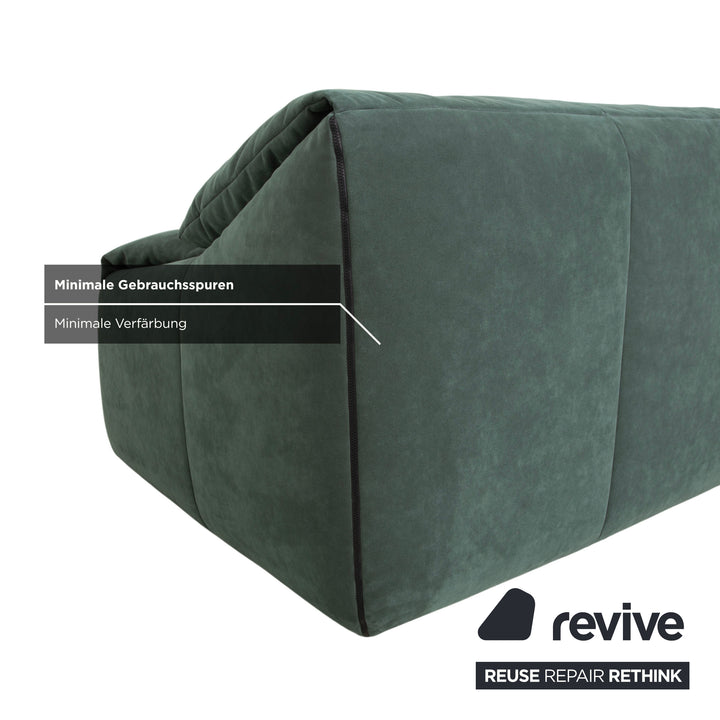 Ligne Roset Plumy fabric armchair, green sage, manual function