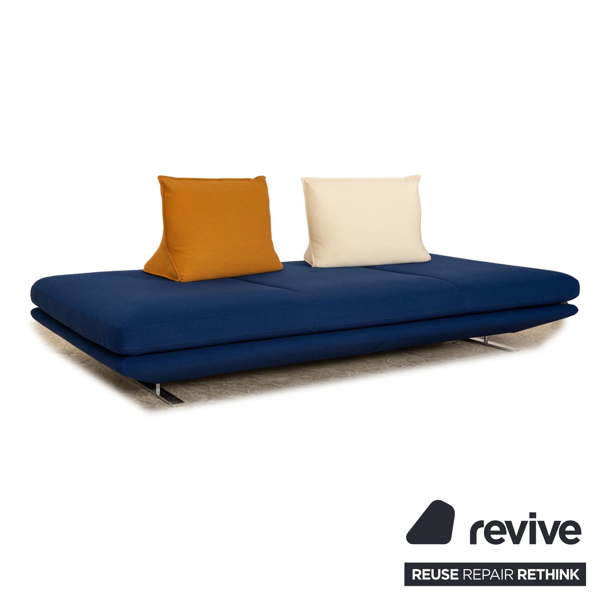 Ligne roset Prado fabric two seater blue manual function sofa couch