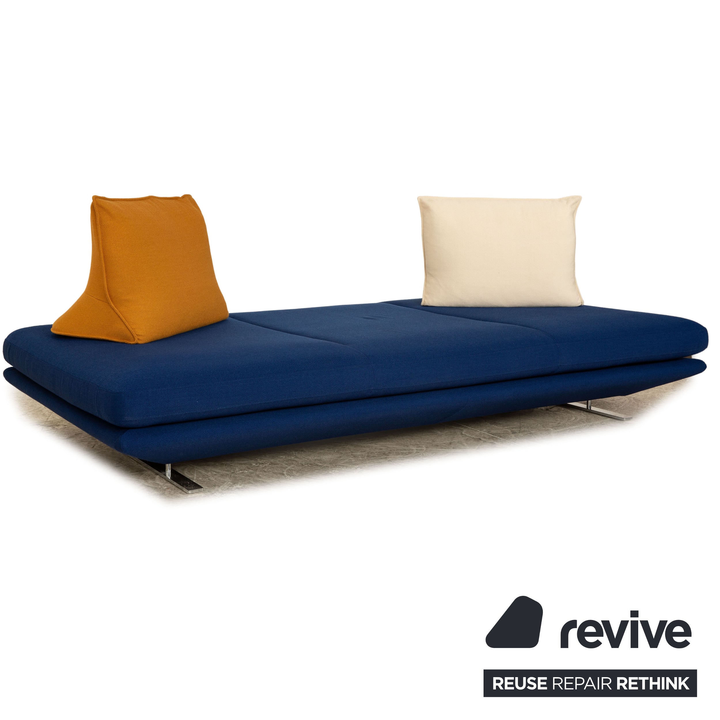 Ligne roset Prado fabric two seater blue manual function sofa couch