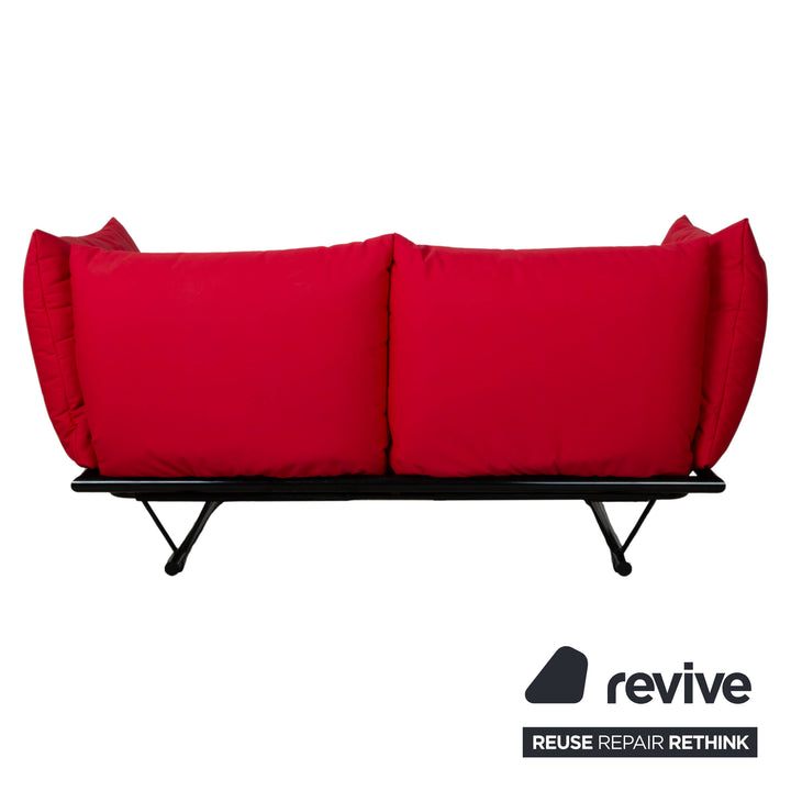 Ligne Roset Prao Fabric Two-Seater Sofa Red Manual Function Couch Daybed