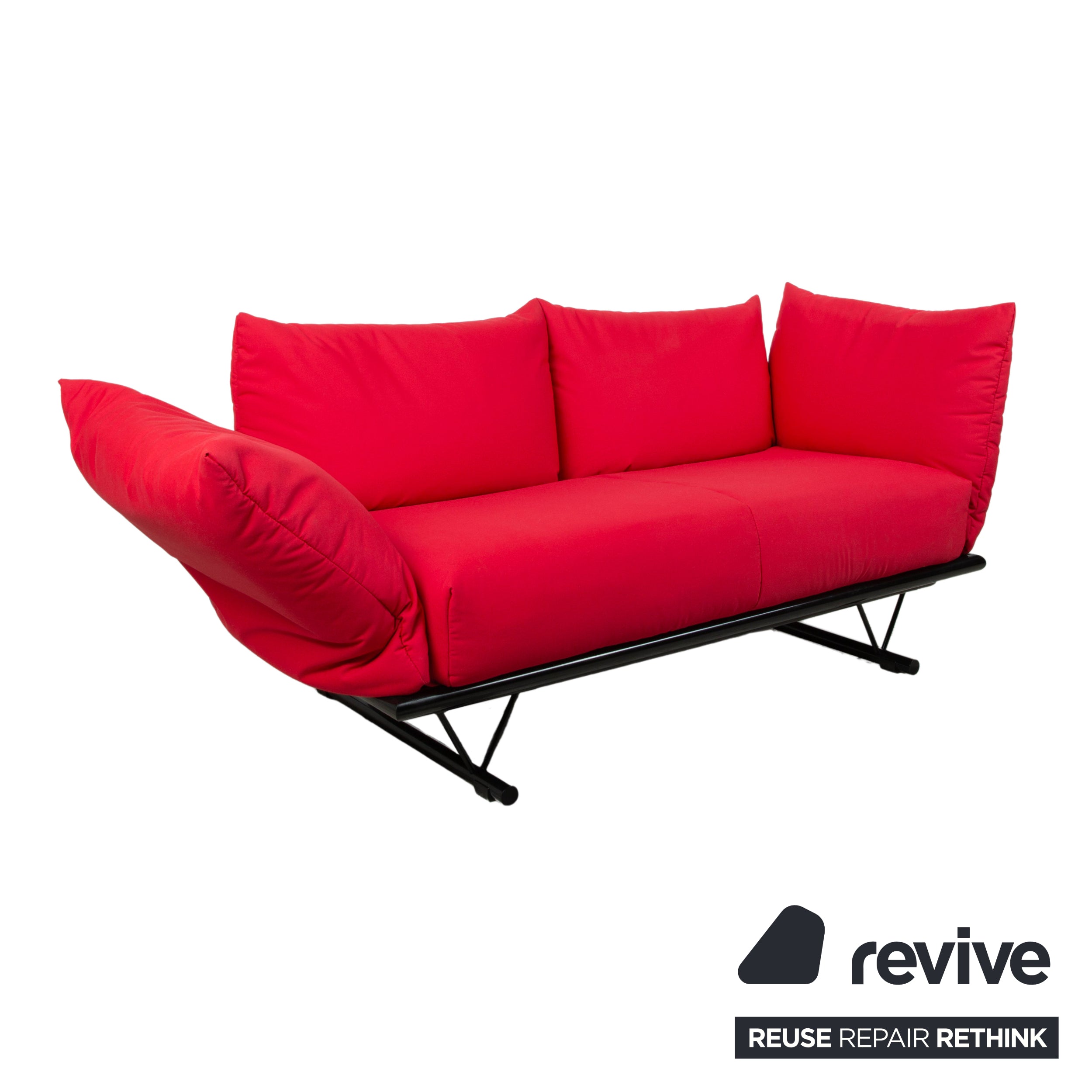 Ligne Roset Prao Stoff Zweisitzer Sofa Rot manuelle Funktion Couch Daybed Neubezug