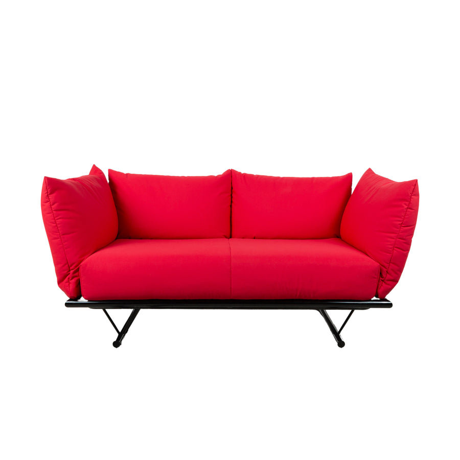 Ligne Roset Prao Stoff Zweisitzer Sofa Rot manuelle Funktion Couch Daybed