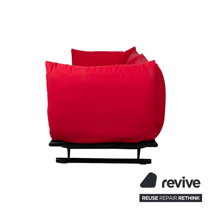 Ligne Roset Prao Fabric Two-Seater Sofa Red Manual Function Couch Daybed