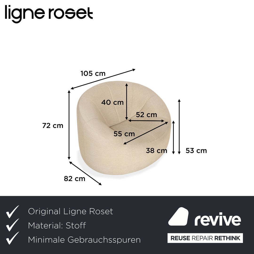 ligne roset Pumpkin fabric armchair beige sand