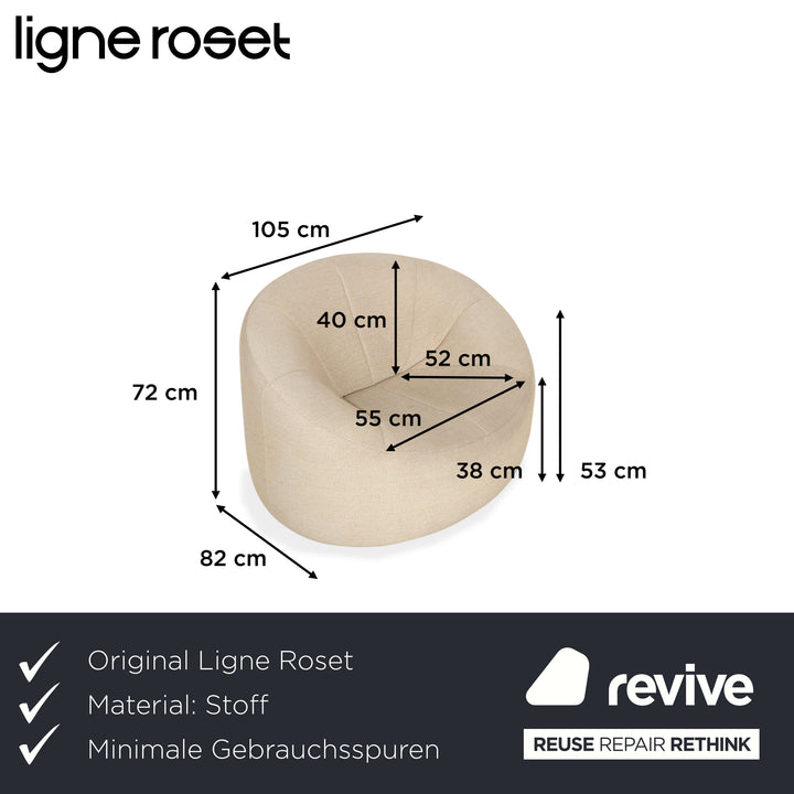 ligne roset Pumpkin fabric armchair beige sand