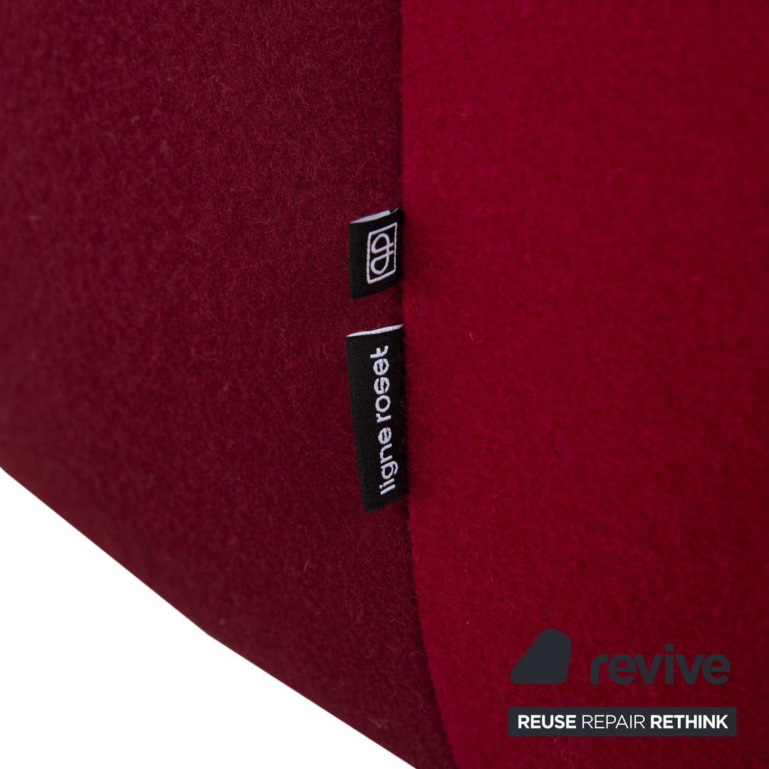 Ligne Roset Pumpkin fabric armchair in red, magenta, and pink