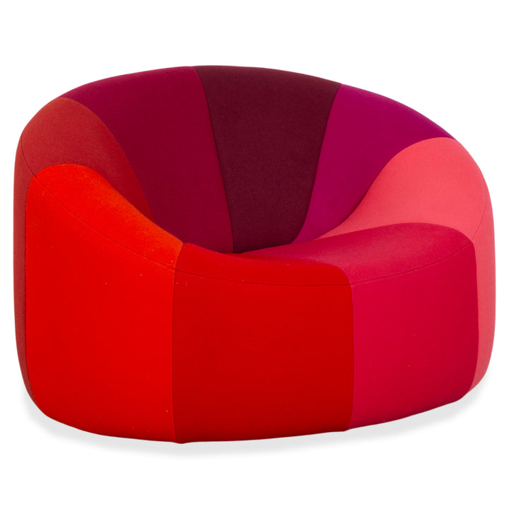 Ligne Roset Pumpkin fabric armchair in red, magenta, and pink