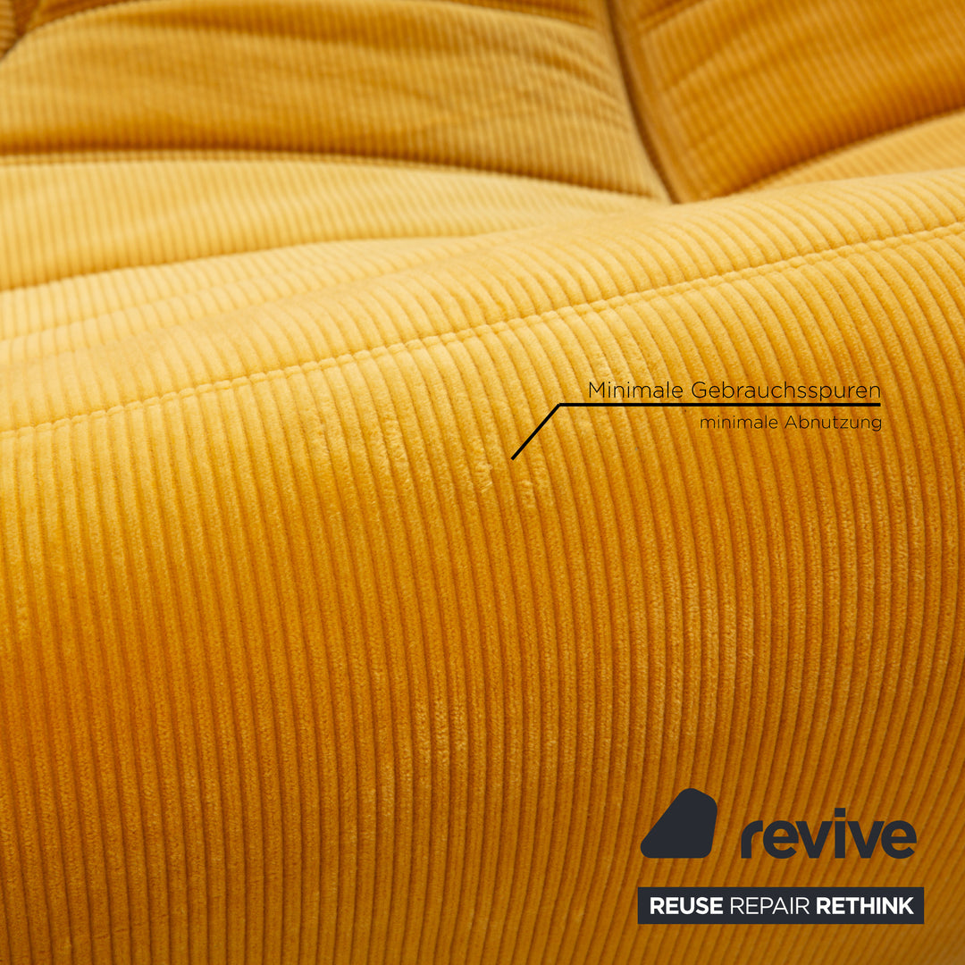 Ligne Roset Saparella Dreisitzer Sofa Stoff Gelb Couch by Michael Ducaroy