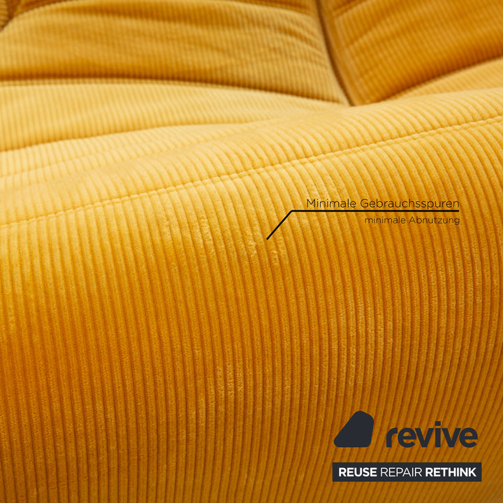 Ligne Roset Saparella Dreisitzer Sofa Stoff Gelb Couch by Michael Ducaroy