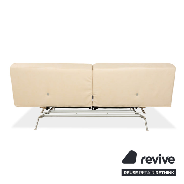 Ligne Roset Smala Three-Seater Cream Beige Textile Leather Manual Function Sofa Couch New Cover