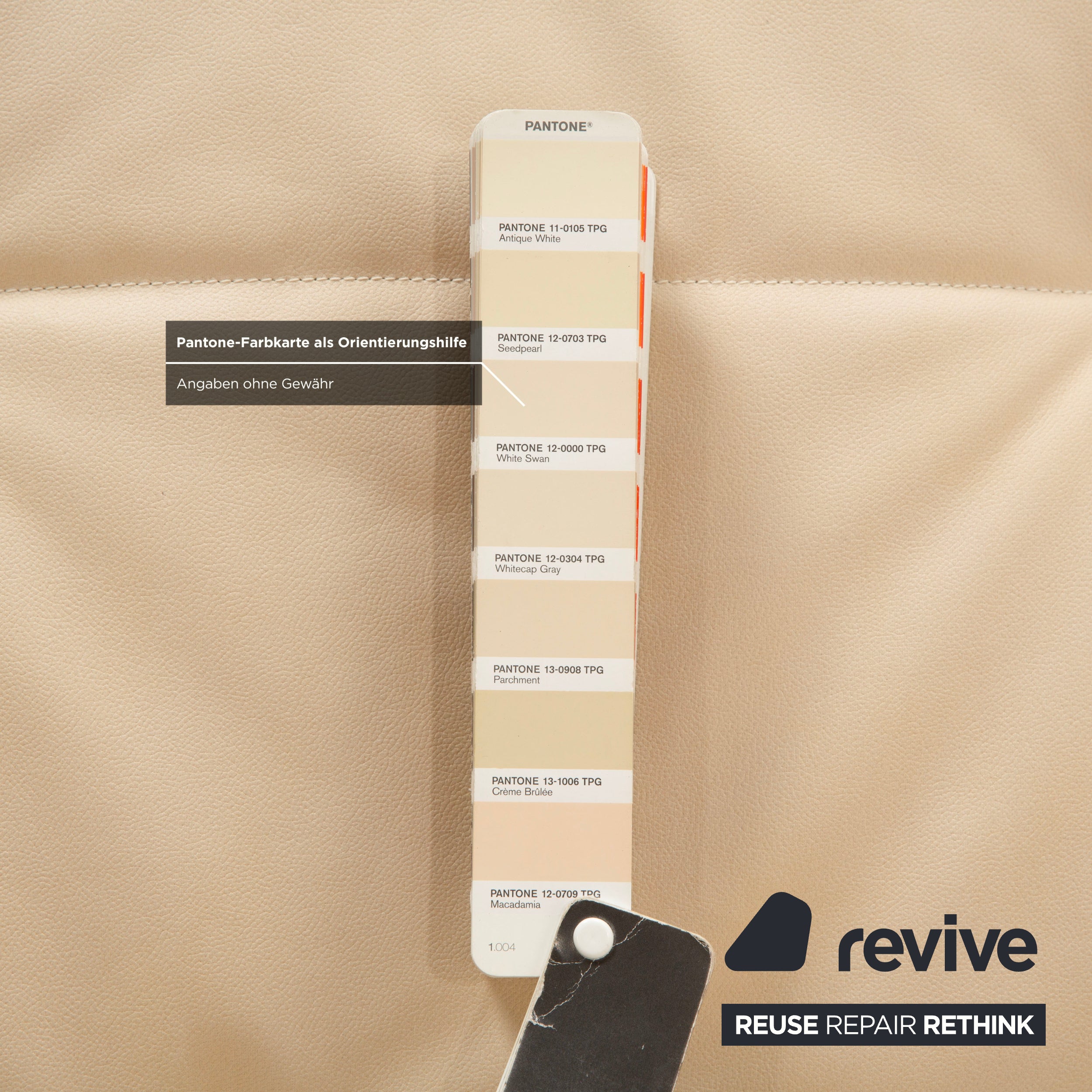 Ligne Roset Smala Dreisitzer Creme Beige veganes Leder manuelle Funktion Sofa Couch Neubezug GAVIN