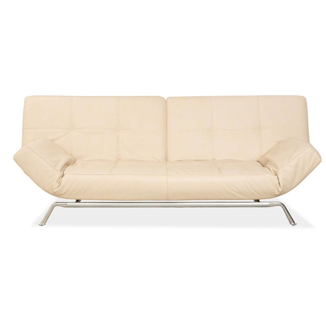 Canapé 3 places Ligne Roset Smala en cuir textile beige crème à fonction manuelle, housse neuve
