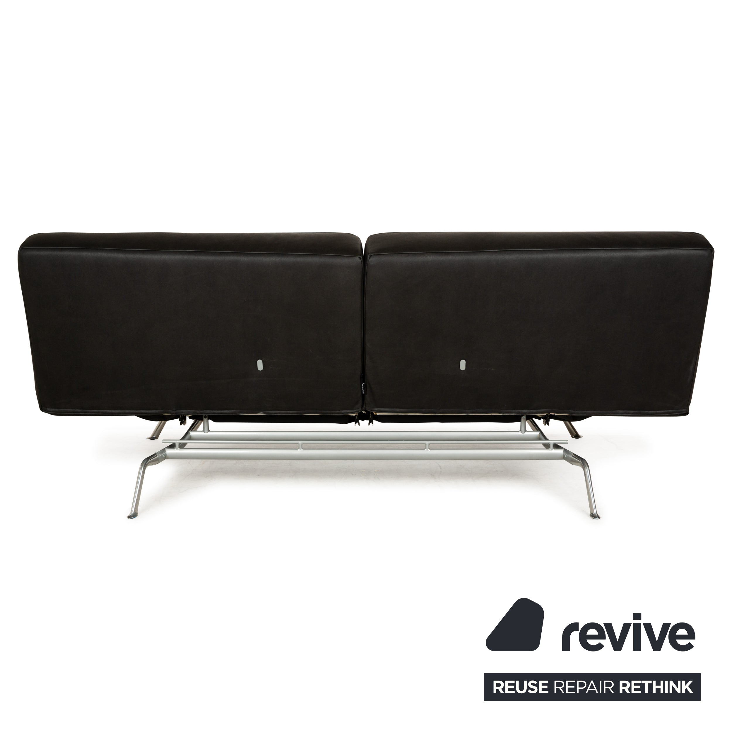 Ligne Roset Smala three-seater sofa bed anthracite black vegan leather new cover manual function