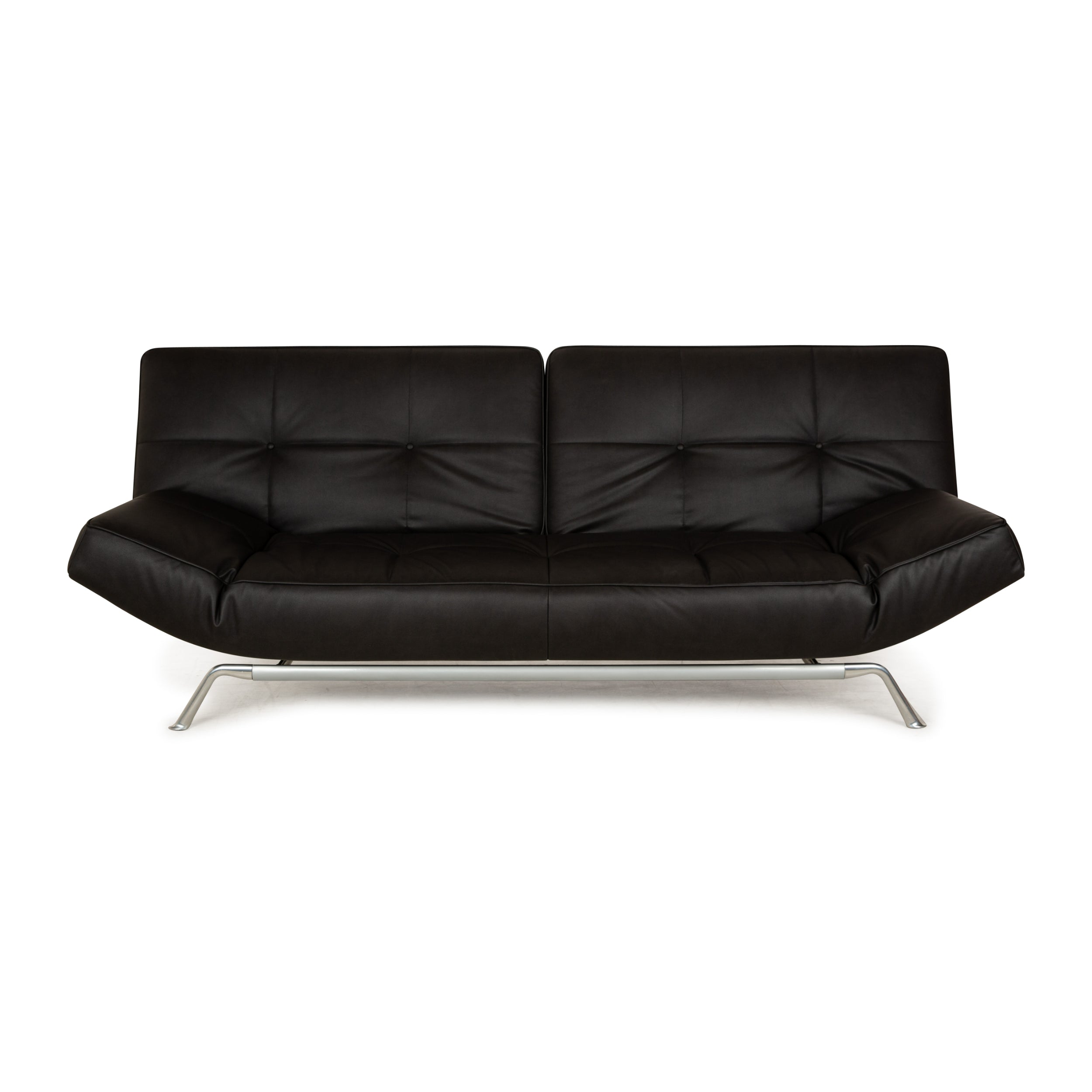 Ligne Roset Smala three-seater sofa bed anthracite black vegan leather new cover manual function