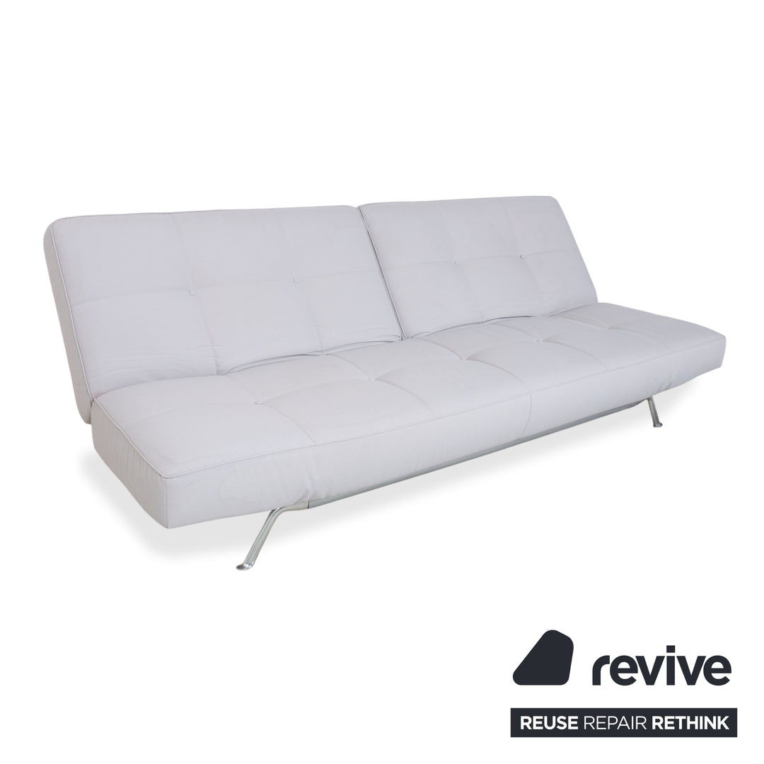 Ligne Roset Smala Dreisitzer Stoff Sofa Hellgrau Schlafsofa manuelle Schlaffunktion