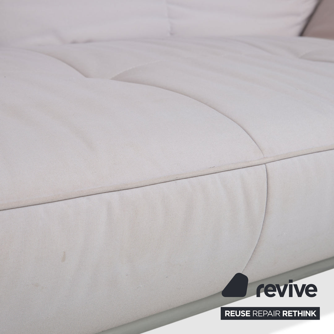 Ligne Roset Smala Dreisitzer Stoff Sofa Hellgrau Schlafsofa manuelle Schlaffunktion