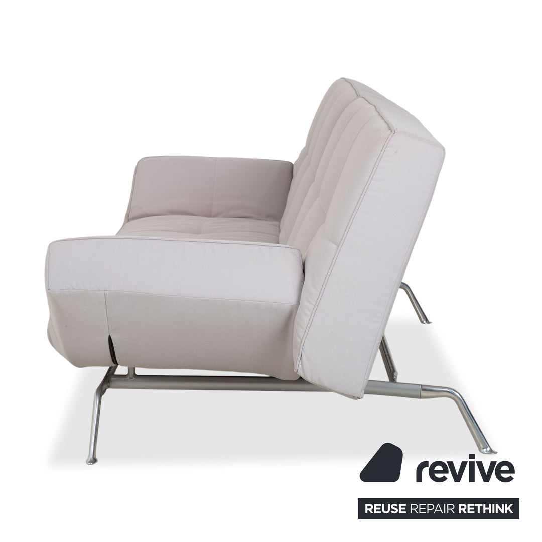 Ligne Roset Smala Dreisitzer Stoff Sofa Hellgrau Schlafsofa manuelle Schlaffunktion