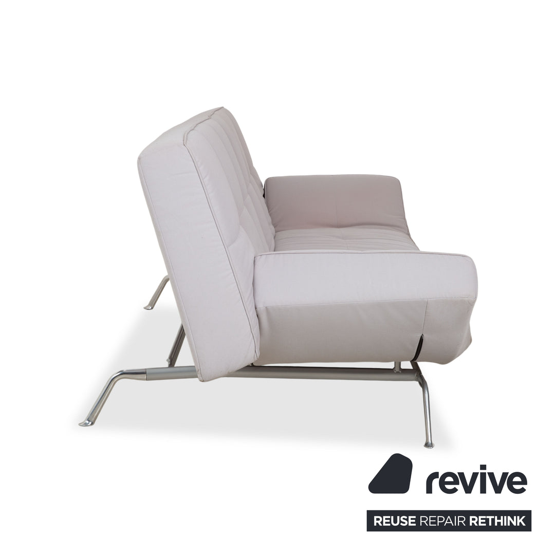 Ligne Roset Smala Dreisitzer Stoff Sofa Hellgrau Schlafsofa manuelle Schlaffunktion