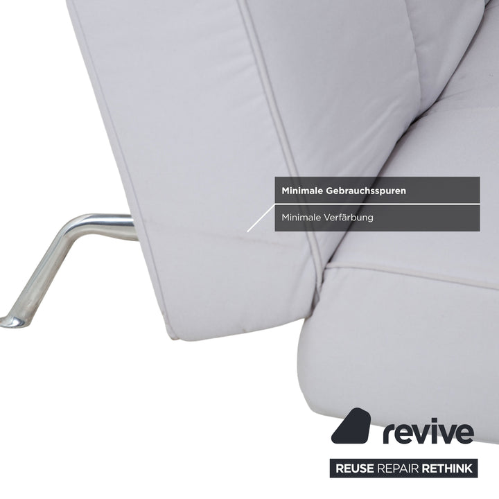 Ligne Roset Smala Dreisitzer Stoff Sofa Hellgrau Schlafsofa manuelle Schlaffunktion