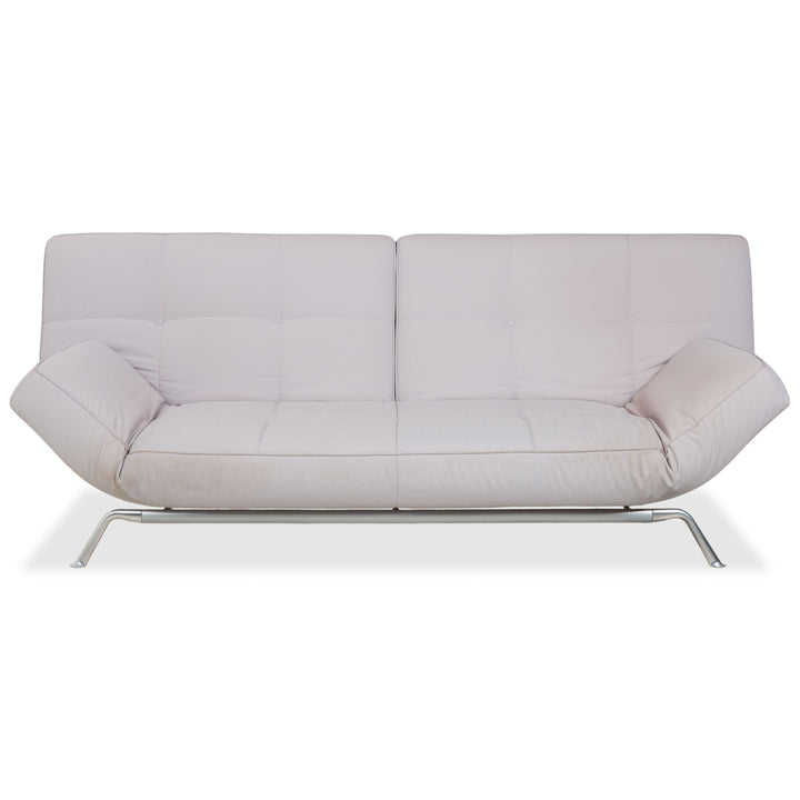 Ligne Roset Smala Dreisitzer Stoff Sofa Hellgrau Schlafsofa manuelle Schlaffunktion