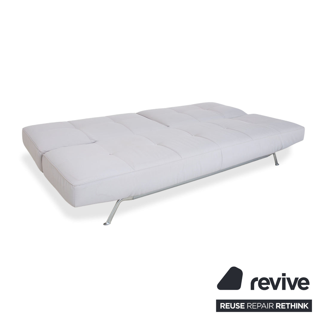 Ligne Roset Smala Dreisitzer Stoff Sofa Hellgrau Schlafsofa manuelle Schlaffunktion
