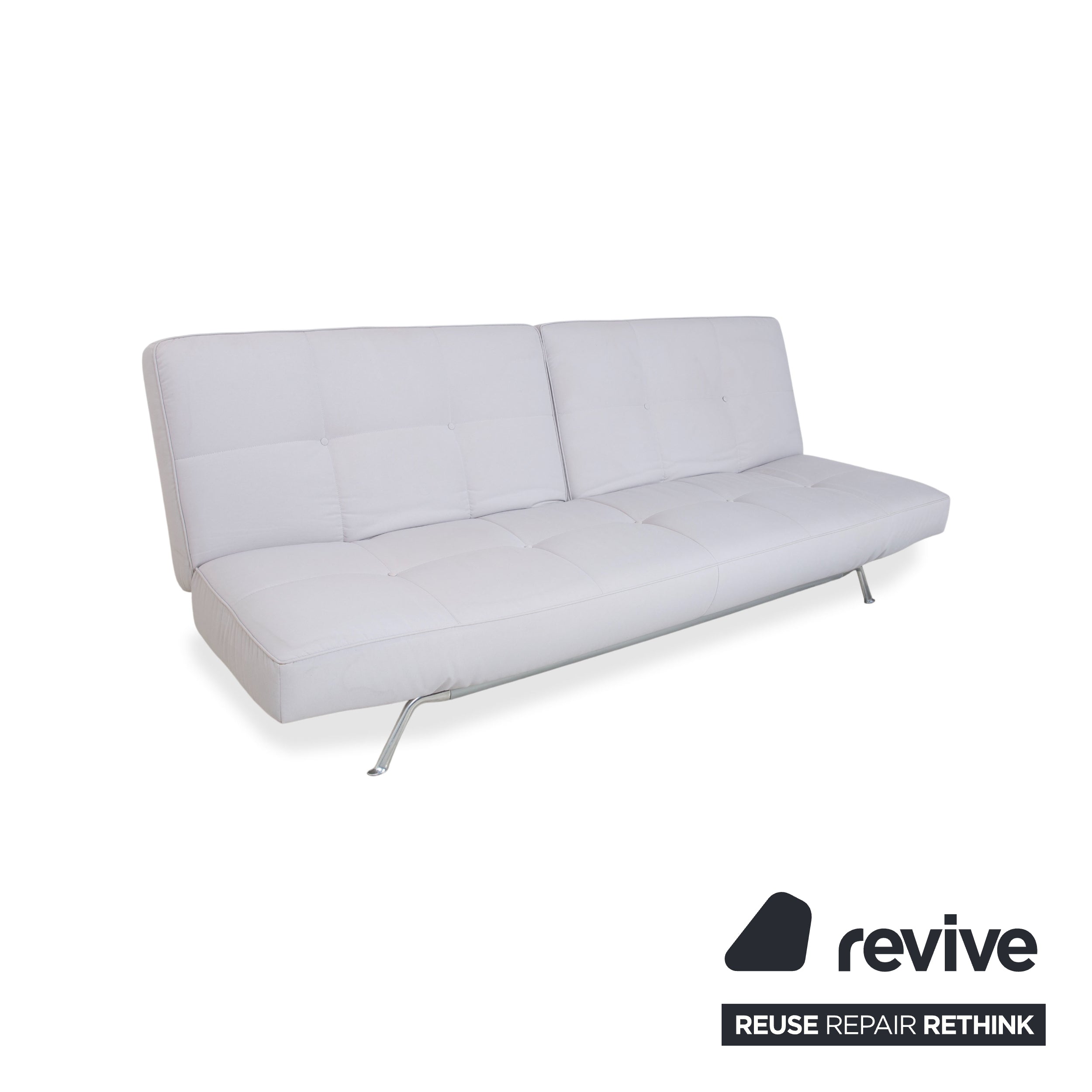Canapé lit Ligne Roset Smala trois places en tissu gris clair avec fonction lit manuelle