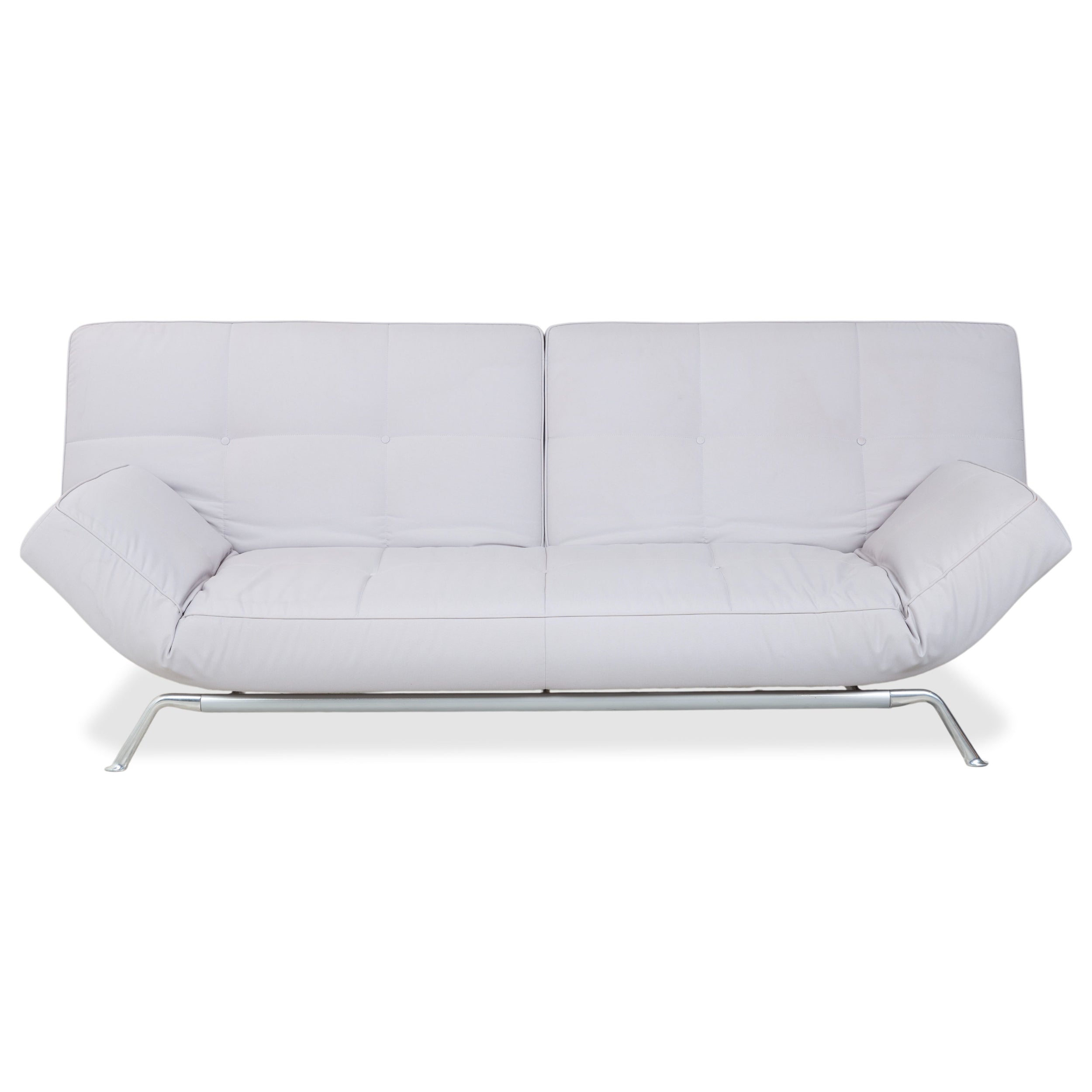 Canapé lit Ligne Roset Smala trois places en tissu gris clair avec fonction lit manuelle