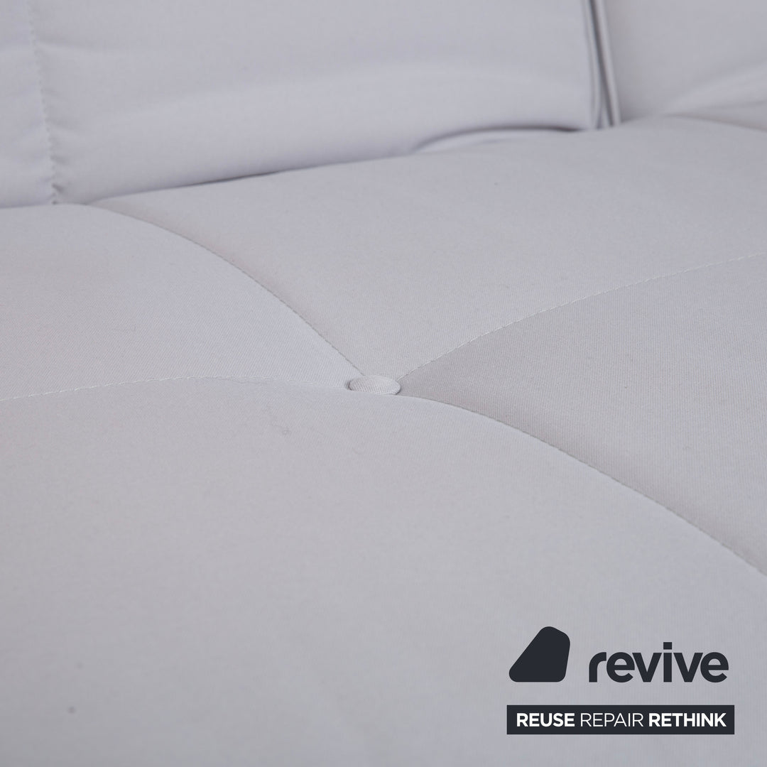 Ligne Roset Smala Dreisitzer Stoff Sofa Hellgrau Schlafsofa manuelle Schlaffunktion