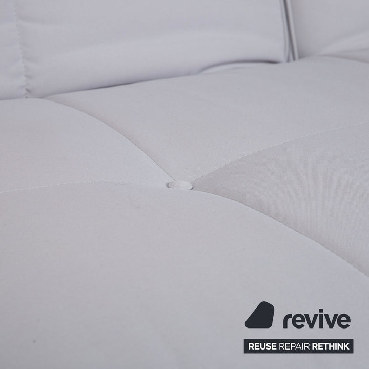 Ligne Roset Smala Dreisitzer Stoff Sofa Hellgrau Schlafsofa manuelle Schlaffunktion