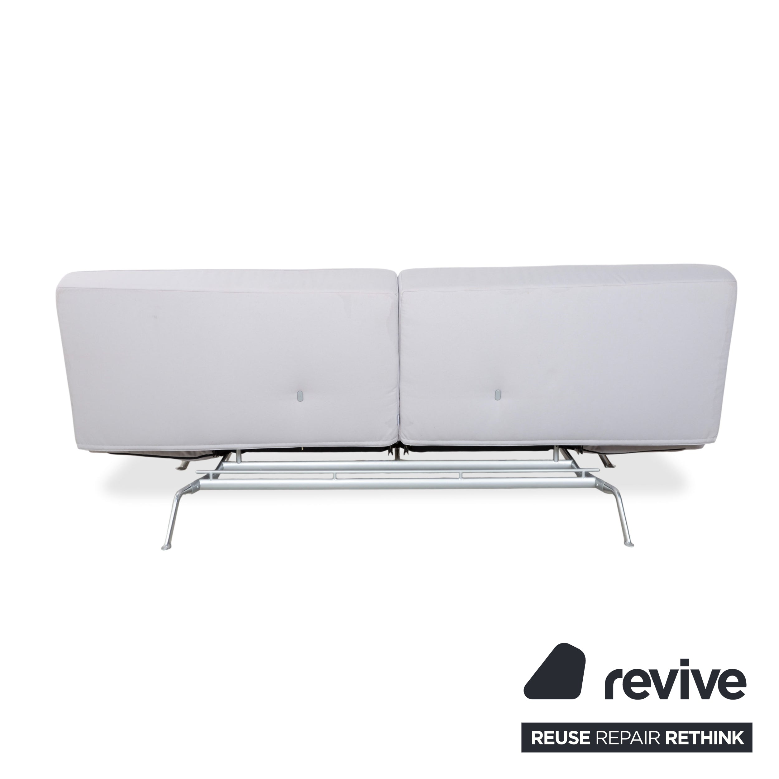 Canapé lit Ligne Roset Smala trois places en tissu gris clair avec fonction lit manuelle
