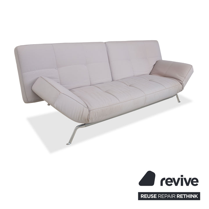 Ligne Roset Smala Dreisitzer Stoff Sofa Hellgrau Schlafsofa manuelle Schlaffunktion