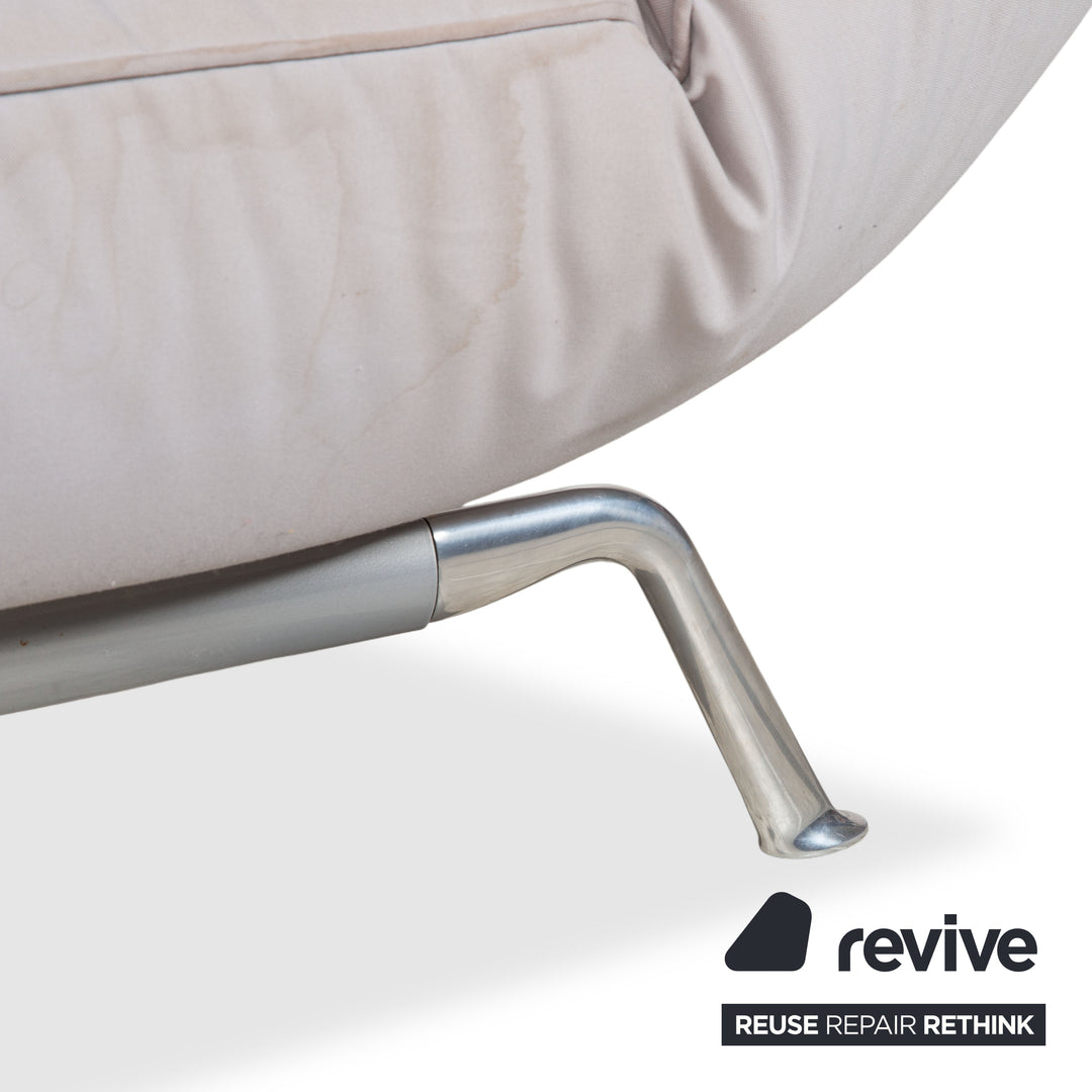 Ligne Roset Smala Dreisitzer Stoff Sofa Hellgrau Schlafsofa manuelle Schlaffunktion