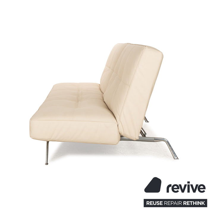 Ligne Roset Smala Three-Seater Cream Beige Textile Leather Manual Function Sofa Couch New Cover