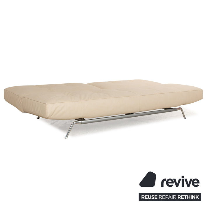 Ligne Roset Smala Three-Seater Cream Beige Textile Leather Manual Function Sofa Couch New Cover