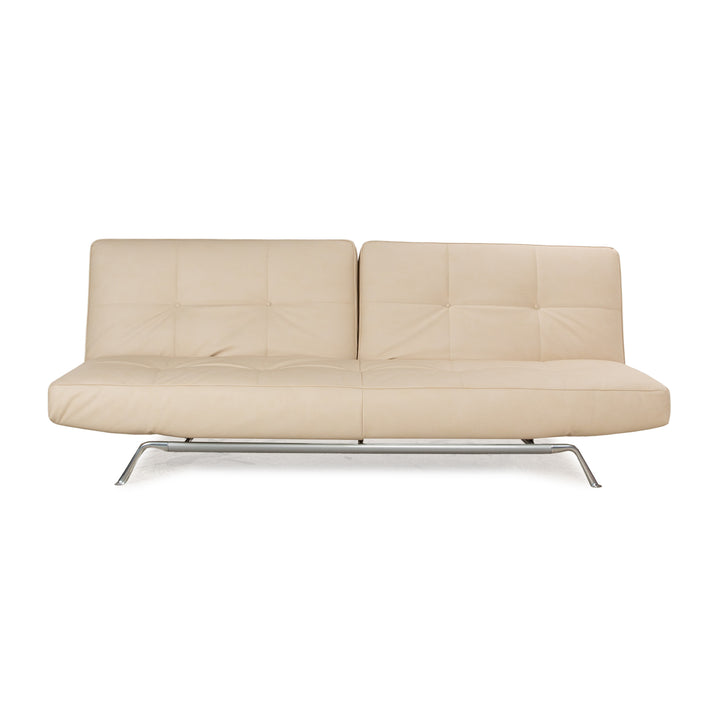 Ligne Roset Smala Three-Seater Cream Beige Textile Leather Manual Function Sofa Couch New Cover
