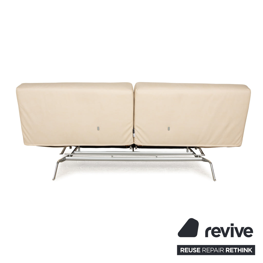 Ligne Roset Smala Three-Seater Cream Beige Textile Leather Manual Function Sofa Couch New Cover