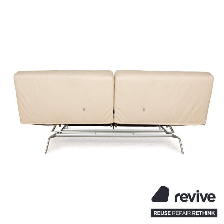 Ligne Roset Smala Three-Seater Cream Beige Textile Leather Manual Function Sofa Couch New Cover